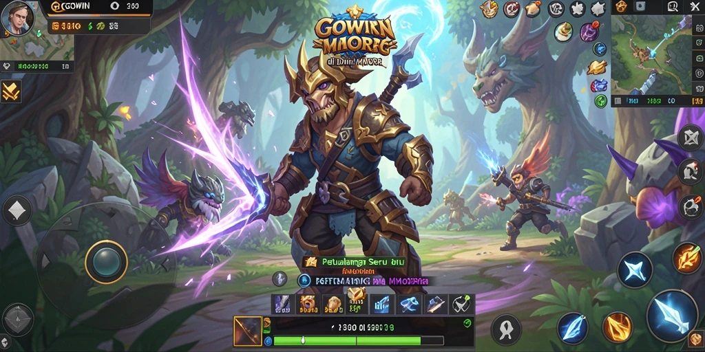 Gameplay seru yang menampilkan karakter beraksi dalam pertempuran MMORPG.