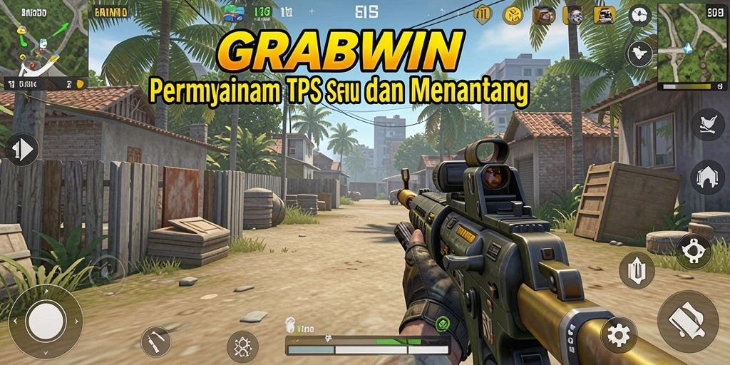 Screenshot menampilkan aksi seru dalam gameplay TPS GRABWIN.