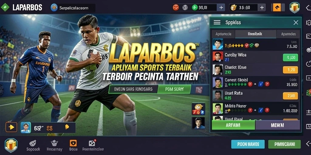 Screenshot gameplay LAPARBOS menampilkan berbagai jenis taruhan olahraga.