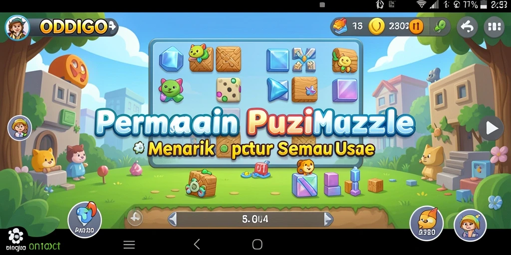 Screenshot ODDIGO menunjukkan pemain menyusun puzzle yang menantang.