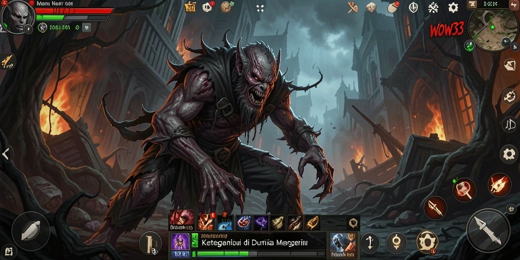 Screenshot menampilkan momen menegangkan dalam gameplay WOW33.